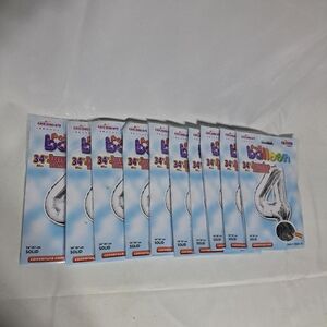 Kaleidescope 34" Jumbo Foil Balloons - Silver 4 Four Lot Of 10